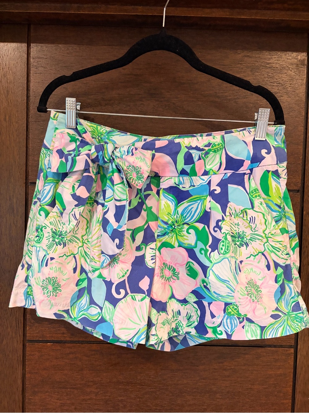 Lilly Pulitzer Floral Tie-Waist Shorts in Pink, Blue, Green